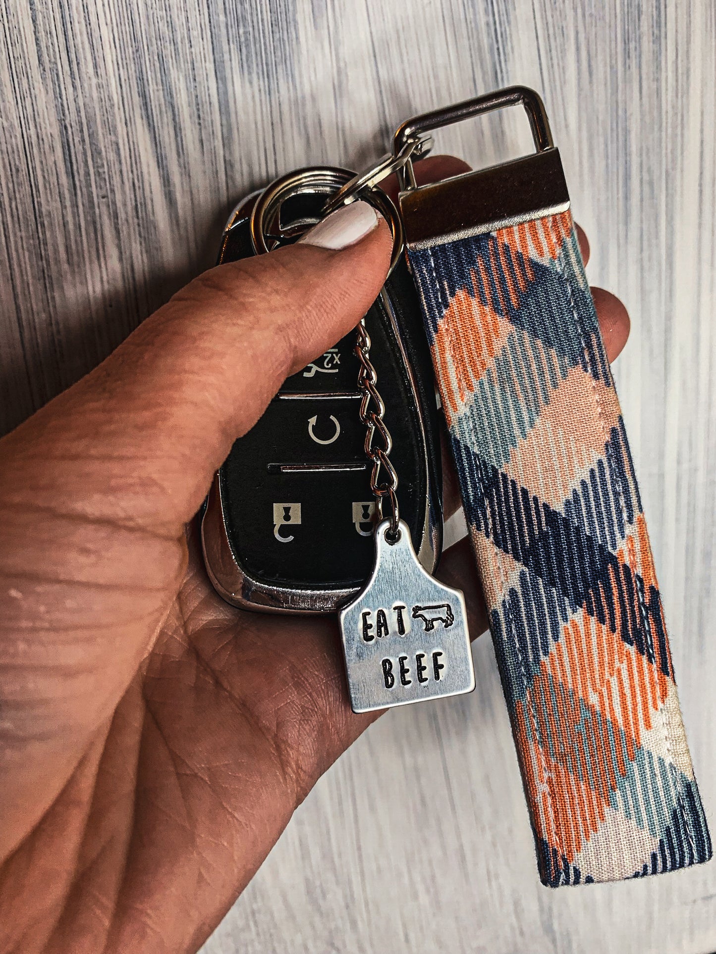 Eat Beef Cow Keychain